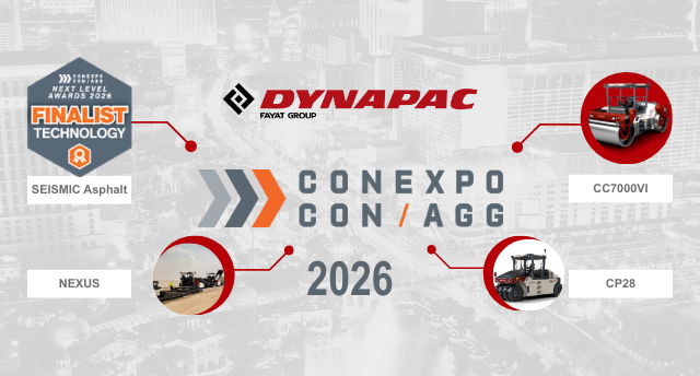 Visit Dynapac at Booth C30932 in Central Hall.