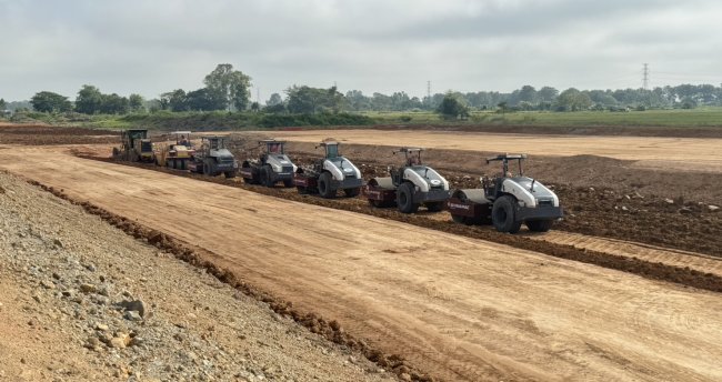 The construction of dual-track railway in northern Thailand