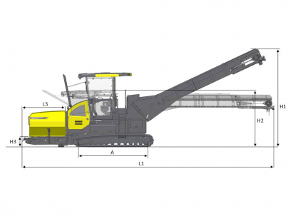 Blueprint side view Dynapac MF2500CL