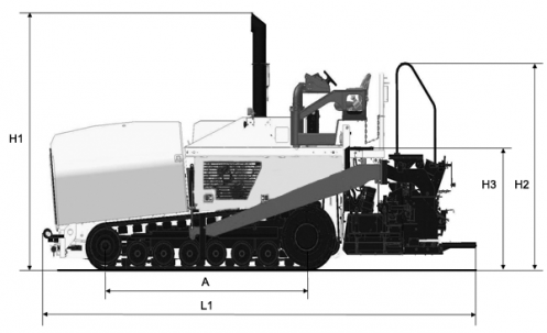 Blueprint side view Dynapac F1000T (T4)