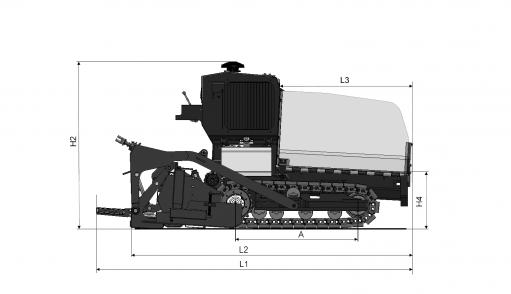 Blueprint side view Dynapac FC1400C II