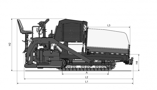 Blueprint side view Dynapac FC1700C