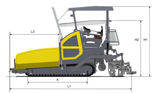 Blueprint side view Dynapac F3030C