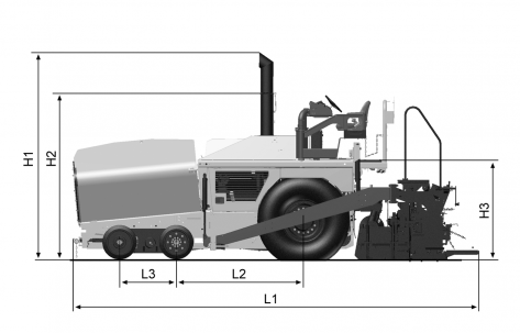 Blueprint side view Dynapac F1000W (T4)