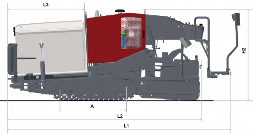 Blueprint bočný pohľad Dynapac F1250CS