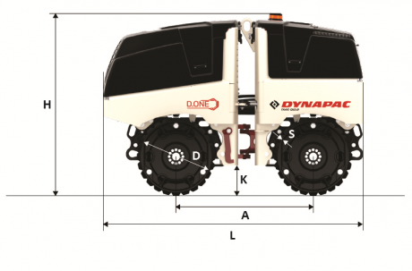 Blueprint Seitenansicht Dynapac D.ONE
