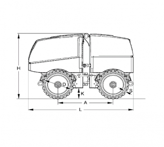 Blueprint side view Dynapac D.ONE