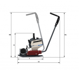 Måttskiss, sidovy Dynapac DFP9X e