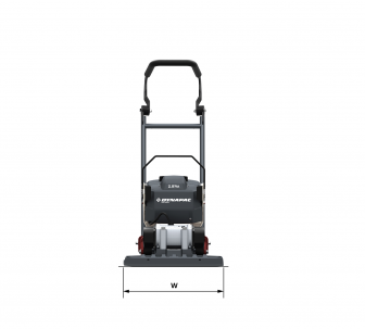 Måttskiss, toppvy Dynapac DFP9X e