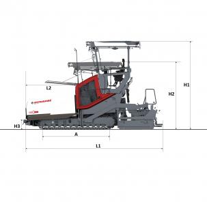 Blueprint side view Dynapac SD25 110C