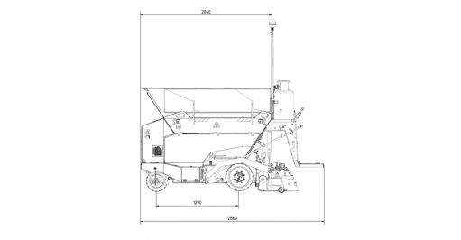 Blueprint side view Dynapac F80W