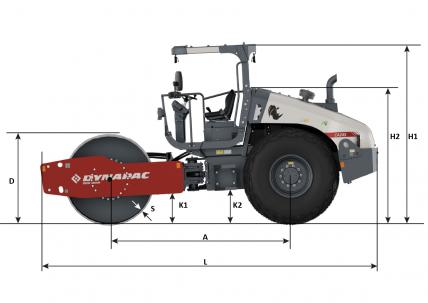 Blueprint side view Dynapac CA245 CEV-V