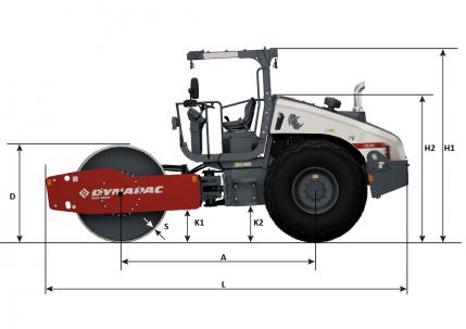 Blueprint side view Dynapac CA245 CEV-V