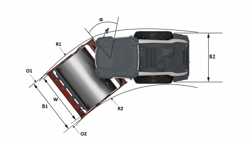 Blueprint top view Dynapac CA245 CEV-V