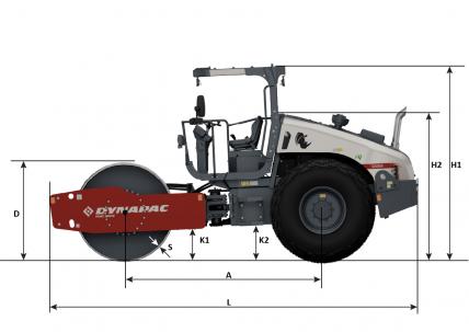 Blueprint side view Dynapac CA305 CEV-V