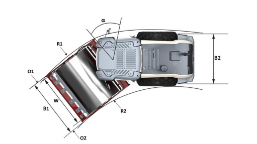 Blueprint top view Dynapac CA305 CEV-V
