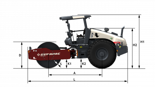 Blueprint side view Dynapac CA305D CEV-V