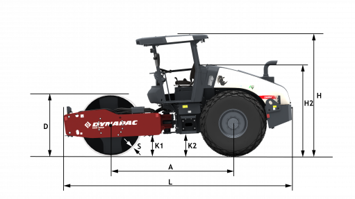 Blueprint side view Dynapac CA405D CEV-V