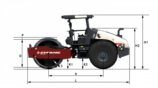 Blueprint side view Dynapac CA405PS CEV-V
