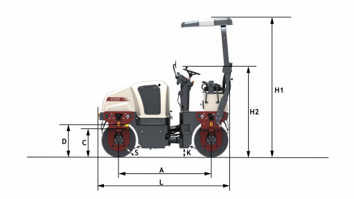 Blueprint side view Dynapac CC125 CEV-V