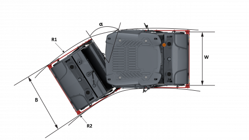 Blueprint top view Dynapac CC425 T3 ROPS