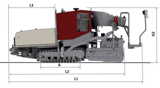 Blueprint side view Dynapac F1250CS