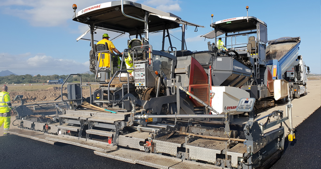 Dynapac paves the Olbia airport on Sardinia, Italy
