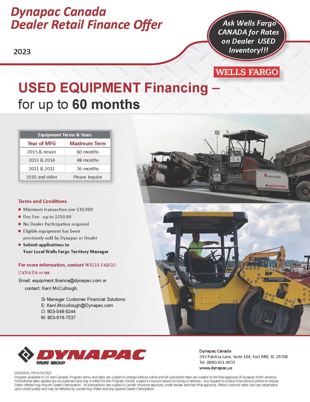 Dynapac Dealer Retail Used Finance 2021